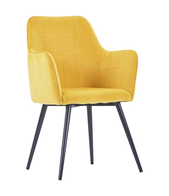 Eetkamerstoelen 4 st fluweel geel