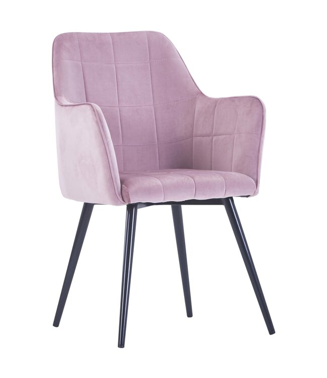 Eetkamerstoelen 6 st fluweel roze