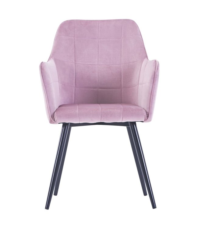 Eetkamerstoelen 4 st fluweel roze