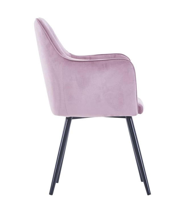 Eetkamerstoelen 4 st fluweel roze