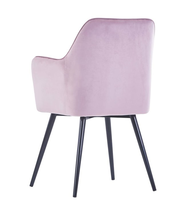 Eetkamerstoelen 4 st fluweel roze