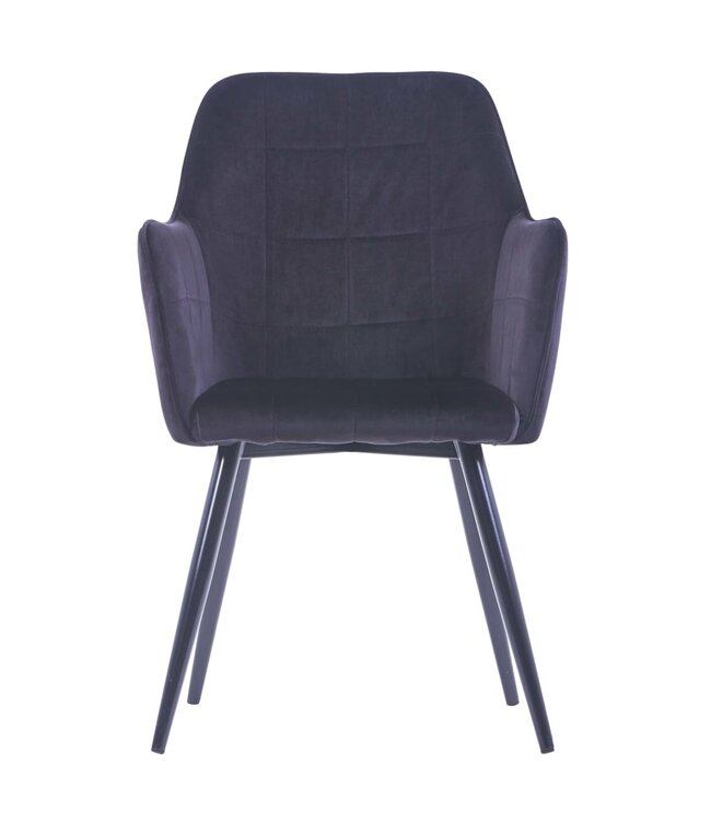 Eetkamerstoelen 6 st fluweel zwart