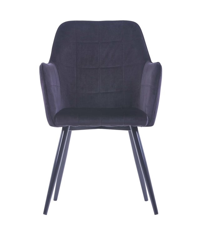 Eetkamerstoelen 4 st fluweel zwart