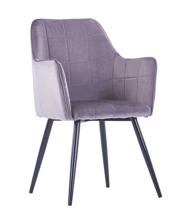 Eetkamerstoelen 6 st fluweel grijs