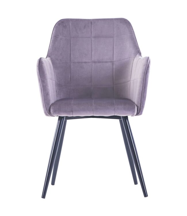 Eetkamerstoelen 6 st fluweel grijs