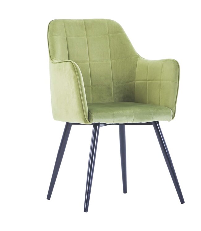 Eetkamerstoelen 6 st fluweel lichtgroen