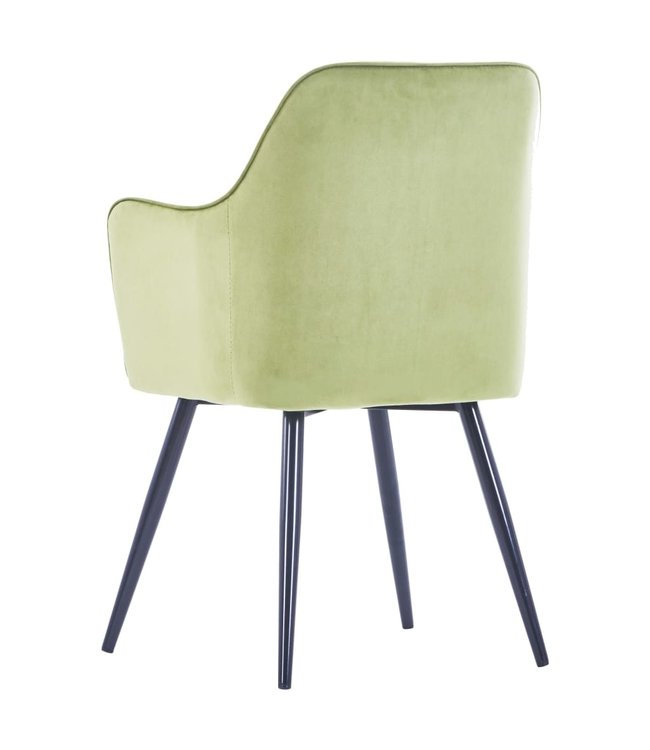 Eetkamerstoelen 6 st fluweel lichtgroen