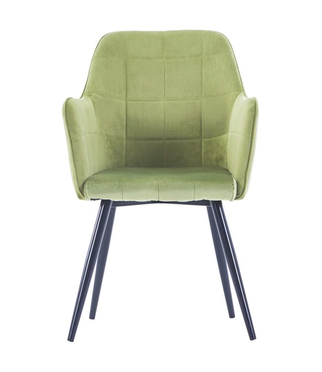 Eetkamerstoelen 4 st fluweel lichtgroen