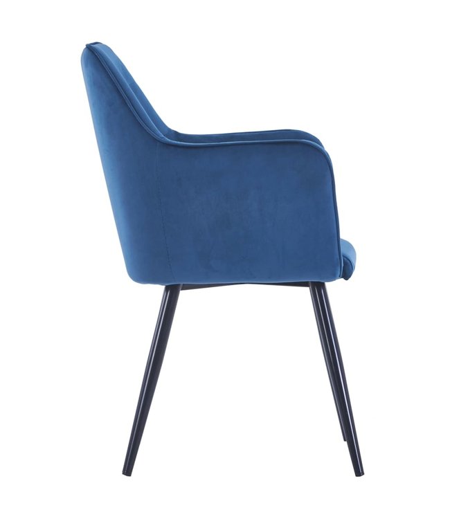 Eetkamerstoelen 6 st fluweel blauw