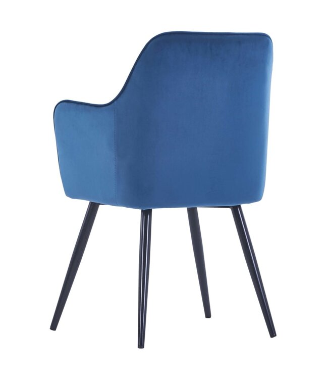 Eetkamerstoelen 6 st fluweel blauw