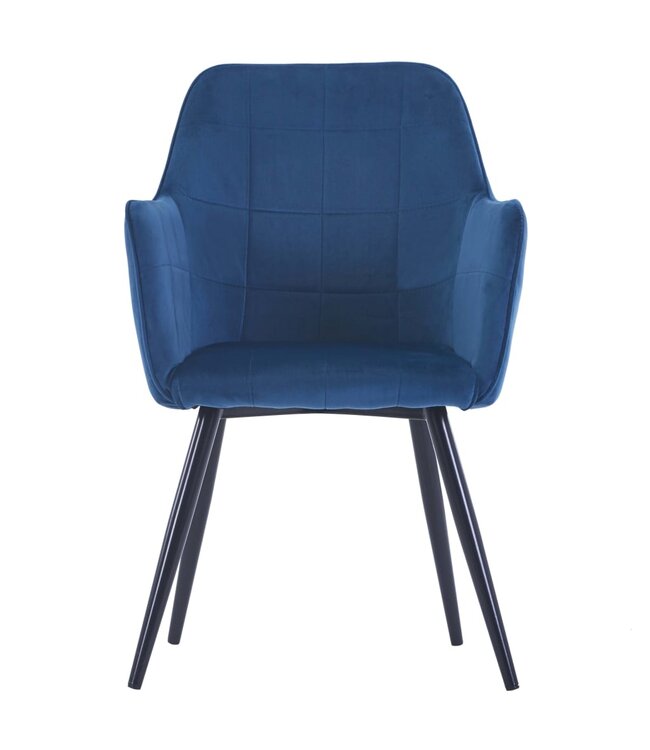 Eetkamerstoelen 4 st fluweel blauw