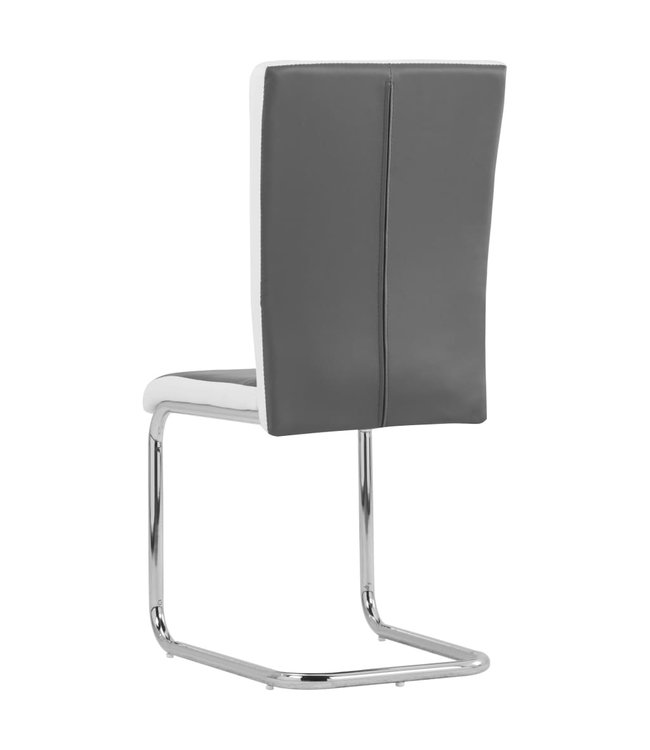 Eetkamerstoelen 6 st kunstleer grijs