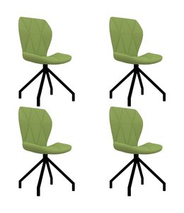 Eetkamerstoelen 4 st kunstleer groen
