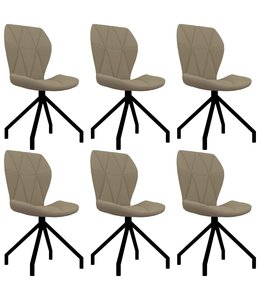 Eetkamerstoelen 6 st kunstleer cappuccino