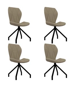 Eetkamerstoelen 4 st kunstleer cappuccino