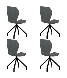 Eetkamerstoelen 4 st kunstleer grijs