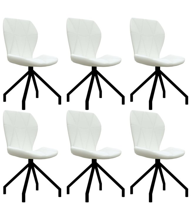 Eetkamerstoelen 6 st kunstleer wit
