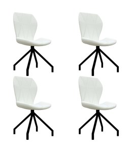 Eetkamerstoelen 4 st kunstleer wit