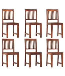 Eetkamerstoelen 6 st massief mangohout