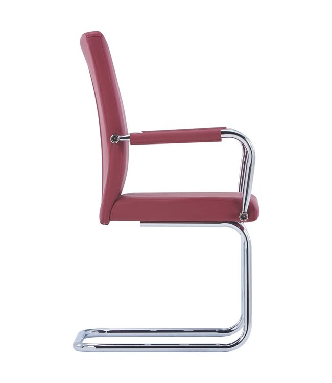 Eetkamerstoelen 4 st kunstleer rood