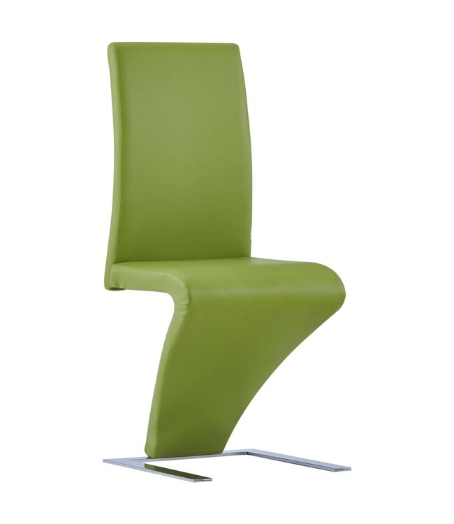 Eetkamerstoelen met zigzag-vorm 6 st kunstleer groen