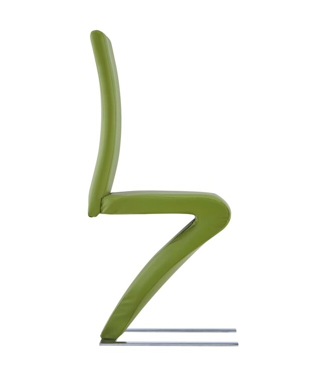 Eetkamerstoelen met zigzag-vorm 4 st kunstleer groen