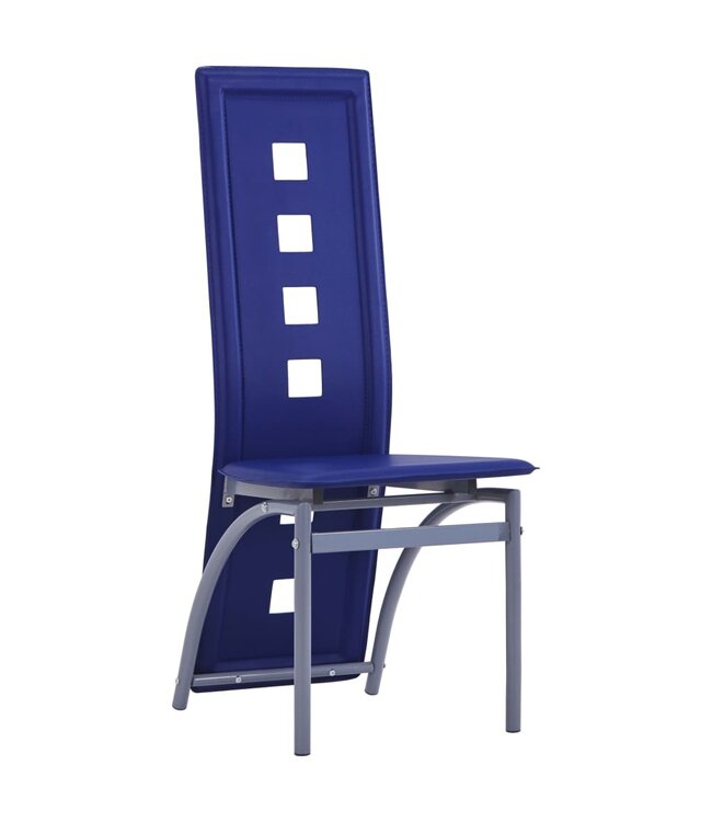 Eetkamerstoelen 6 st kunstleer blauw