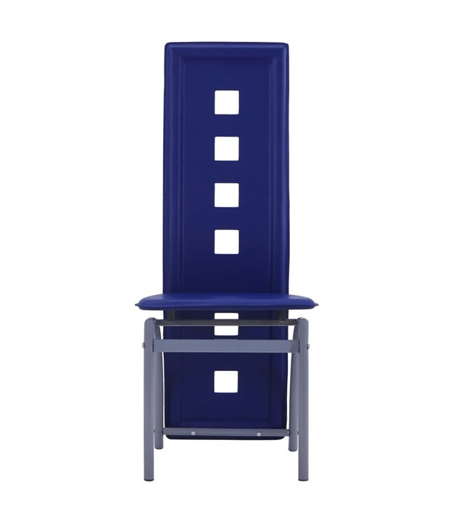 Eetkamerstoelen 6 st kunstleer blauw