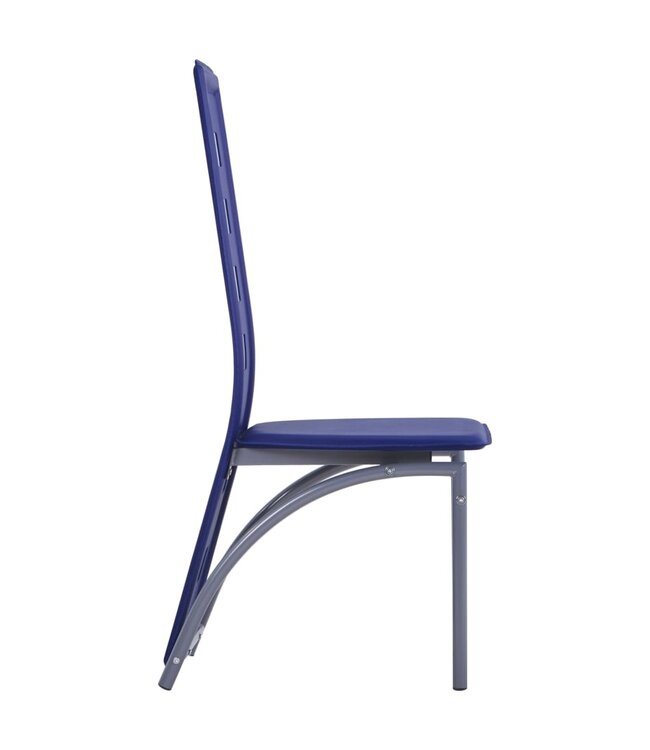 Eetkamerstoelen 6 st kunstleer blauw