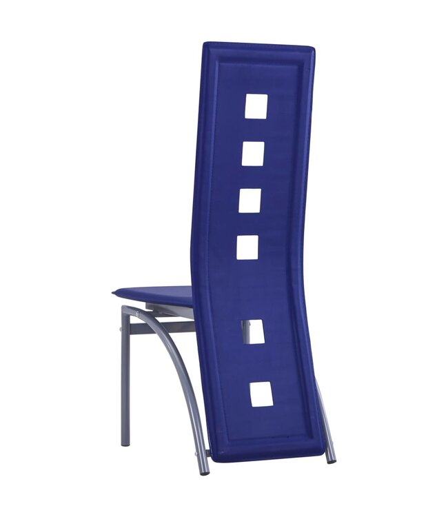 Eetkamerstoelen 6 st kunstleer blauw