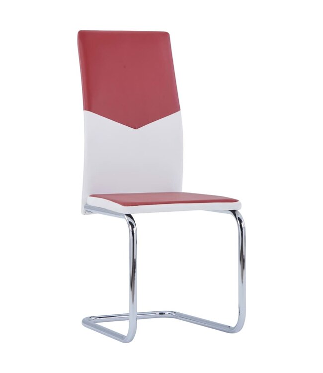 Eetkamerstoelen 6 st kunstleer wijnrood