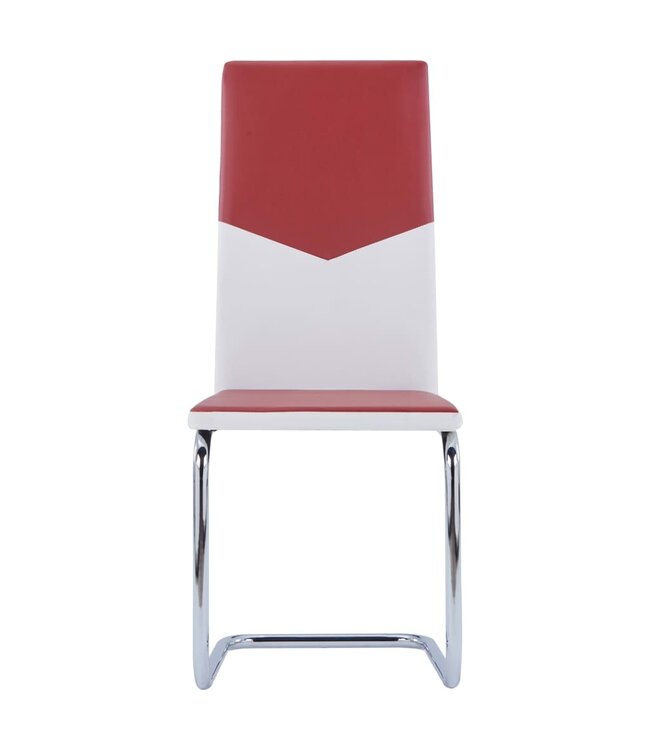 Eetkamerstoelen 6 st kunstleer wijnrood