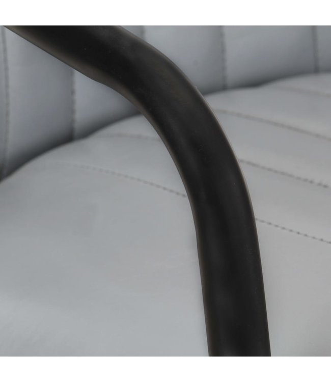 Eetkamerstoelen 4 st echt leer grijs