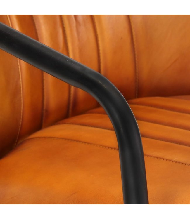 Eetkamerstoelen 6 st echt leer tan