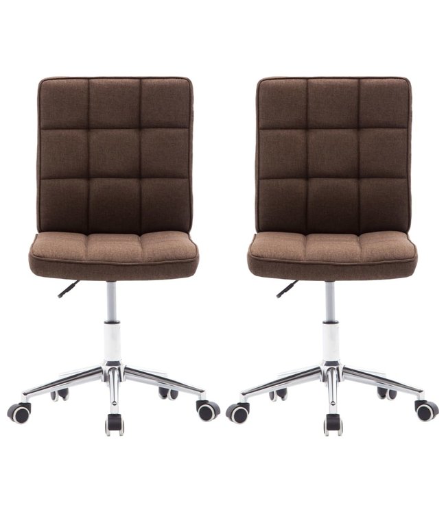 Eetkamerstoelen 2 st stof bruin