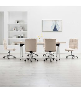Eetkamerstoelen 6 st stof crème