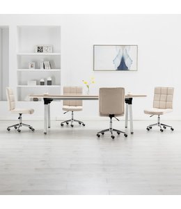 Eetkamerstoelen 4 st stof crème