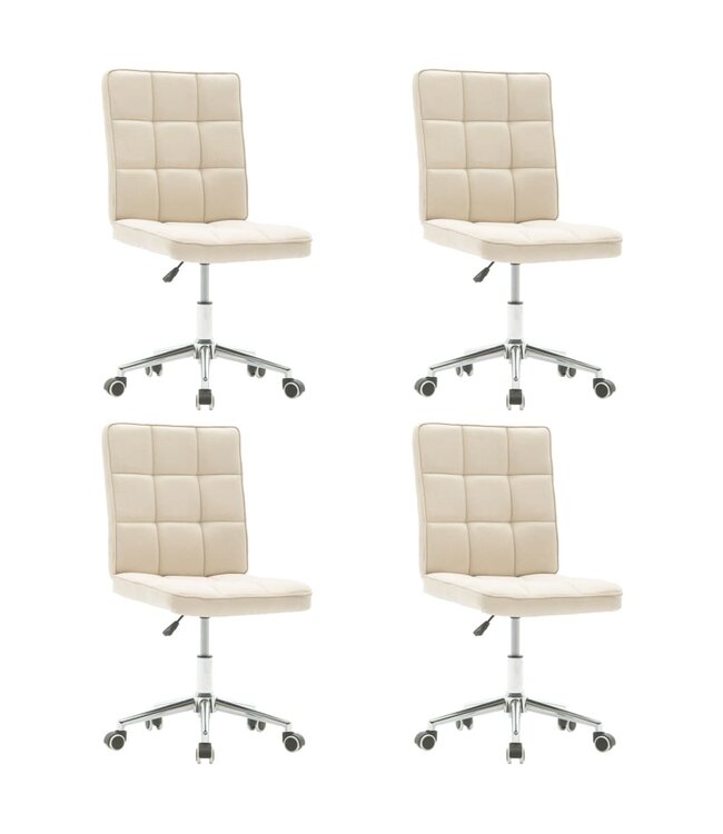Eetkamerstoelen 4 st stof crème