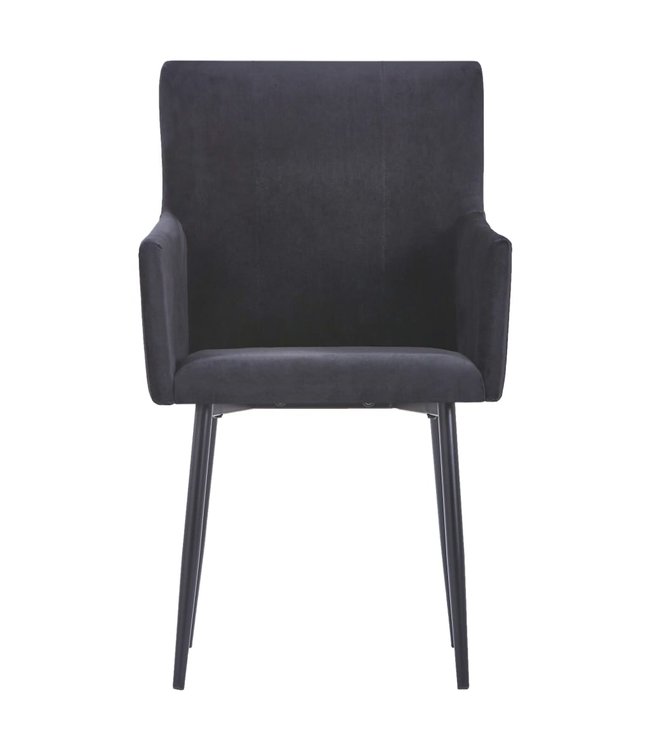 Eetkamerstoelen met armleuningen 4 st fluweel zwart