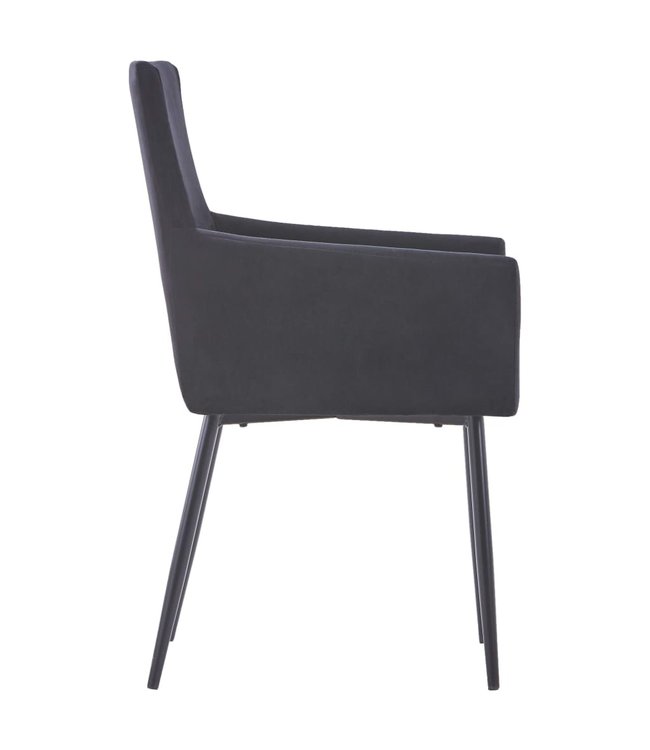 Eetkamerstoelen met armleuningen 4 st fluweel zwart
