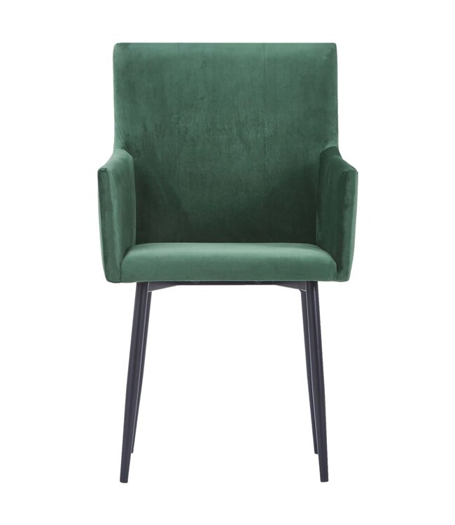 Eetkamerstoelen met armleuningen 6 st fluweel groen