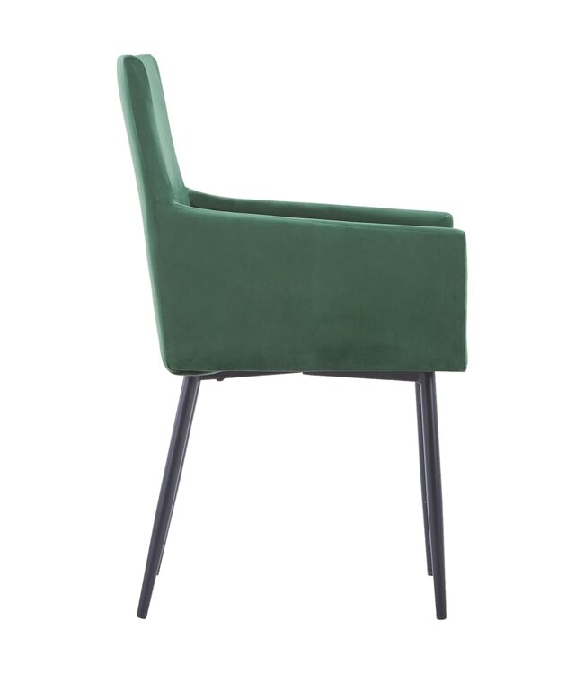 Eetkamerstoelen met armleuningen 6 st fluweel groen
