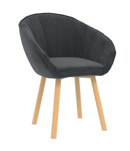 Eetkamerstoel fluweel donkergrijs