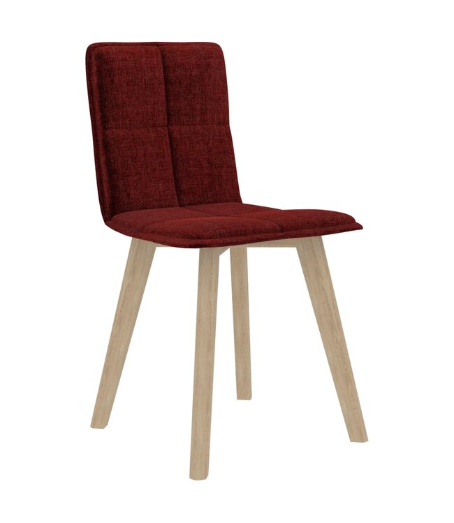 Eetkamerstoelen 4 st stof wijnrood