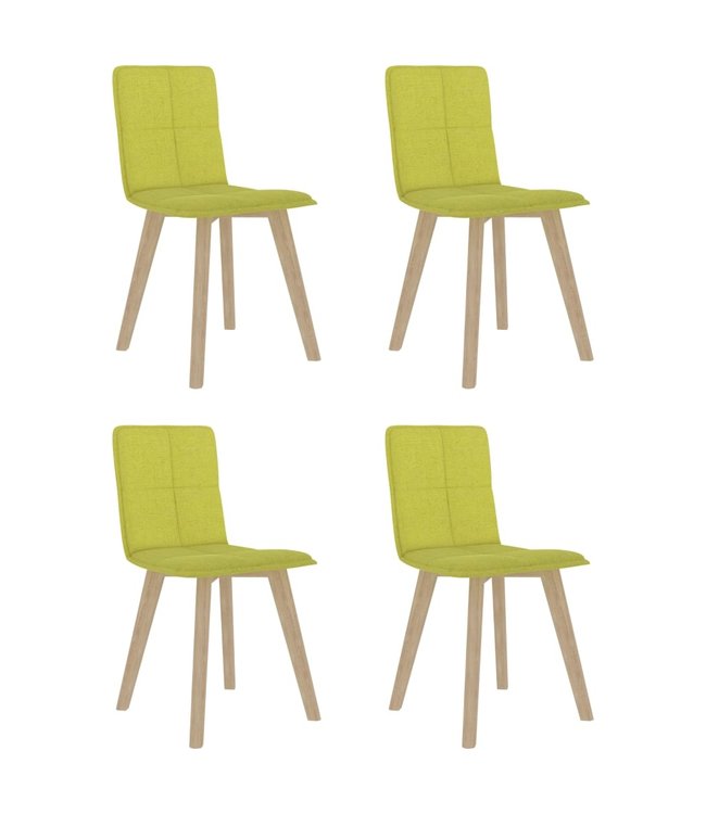 Eetkamerstoelen 4 st stof mosterdgeel