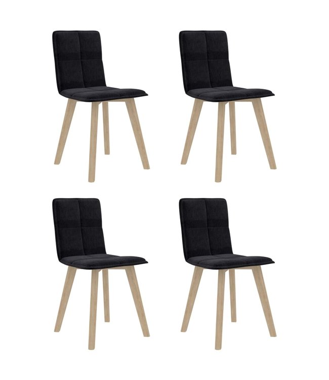 Eetkamerstoelen 4 st stof zwart