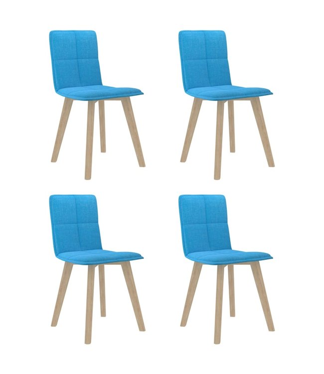 Eetkamerstoelen 4 st stof blauw