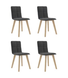 Eetkamerstoelen 4 st stof donkergrijs