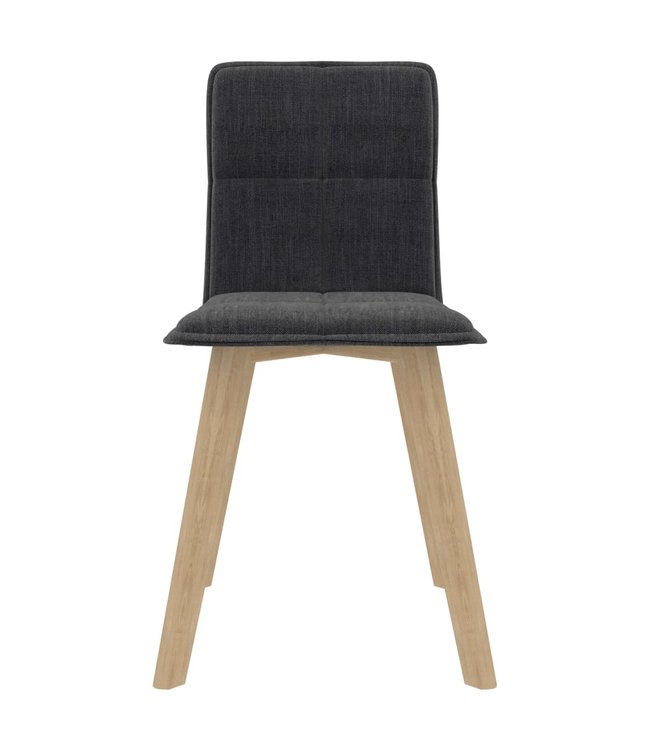 Eetkamerstoelen 4 st stof donkergrijs