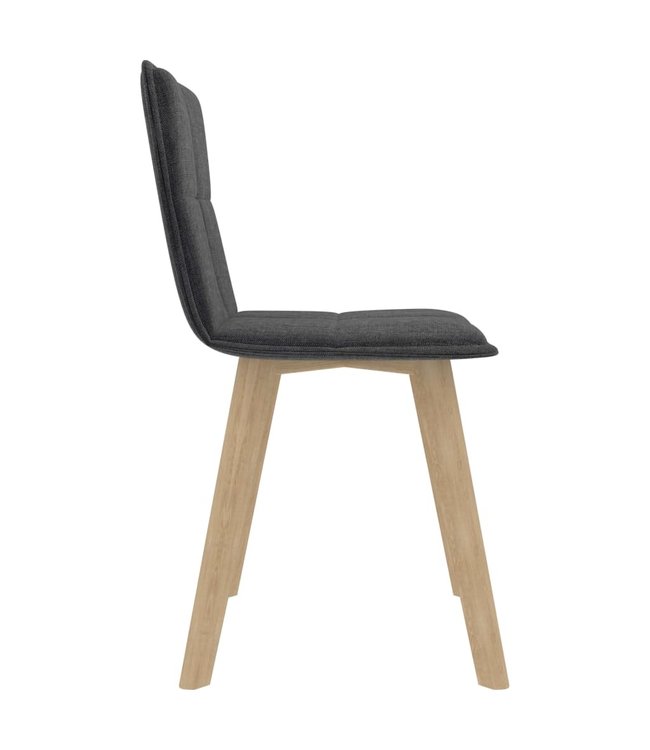Eetkamerstoelen 4 st stof donkergrijs